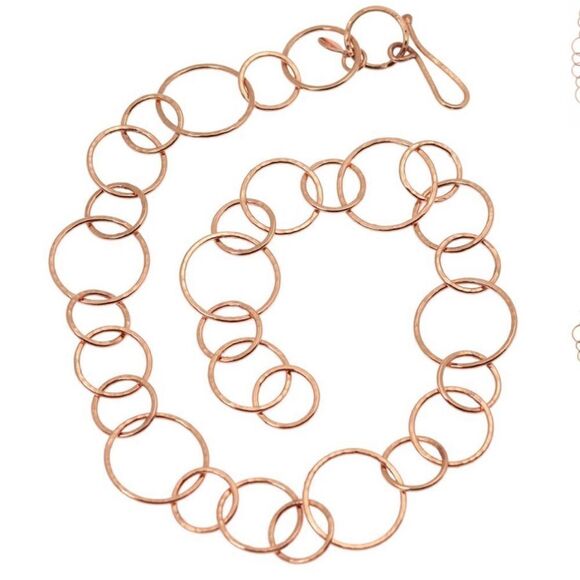 Copper Chain link necklace - Picture 6 of 7